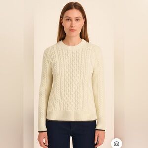 Vintage Fossil Cable Knit Sweater in Cream